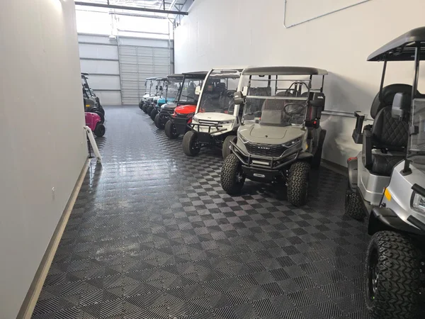 Golf cart in our Austin showroom